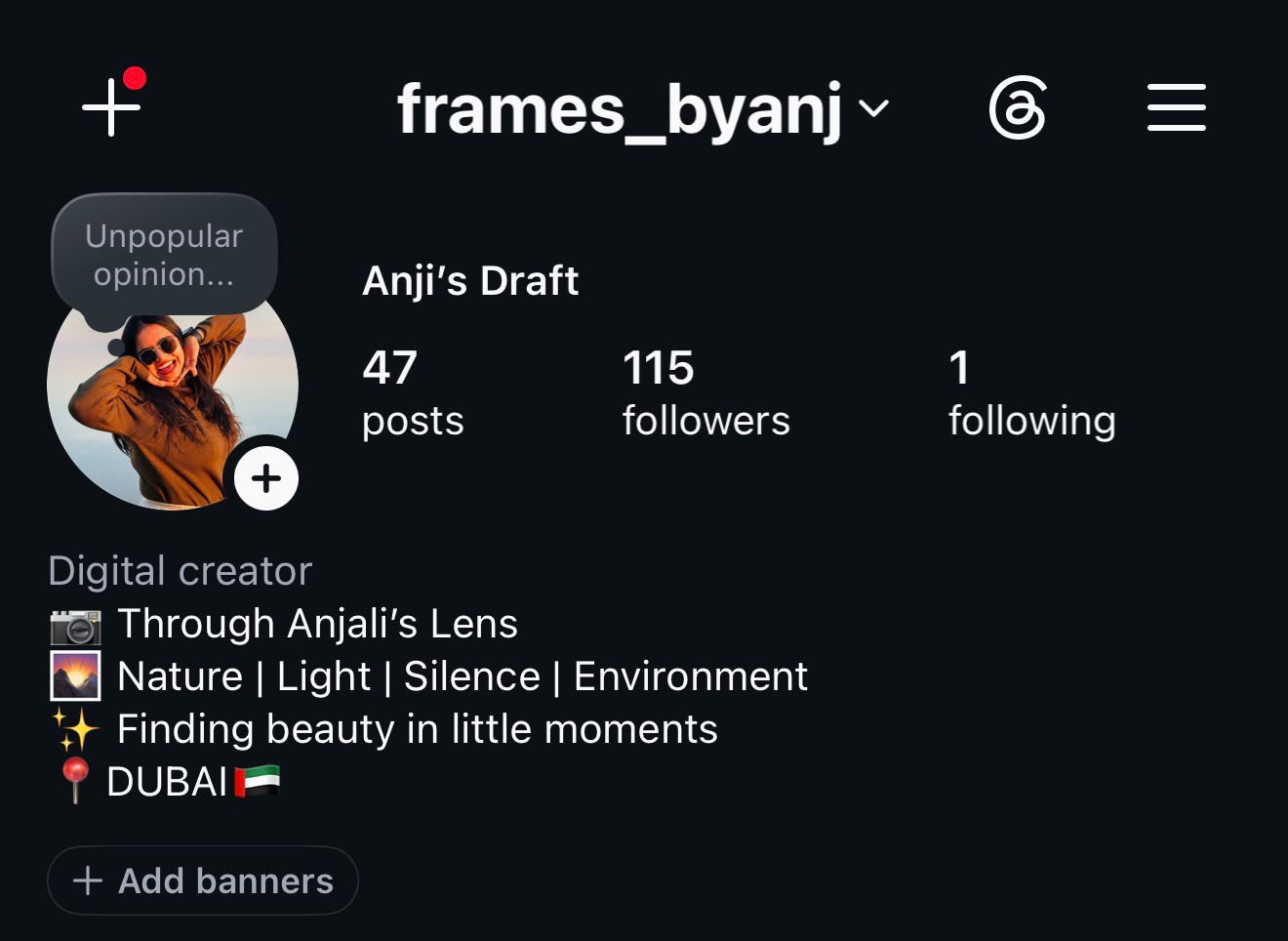 @frames_byanj — 47 posts.