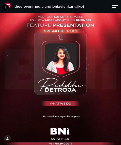 Feature-presentation creative for a BNI speaker.