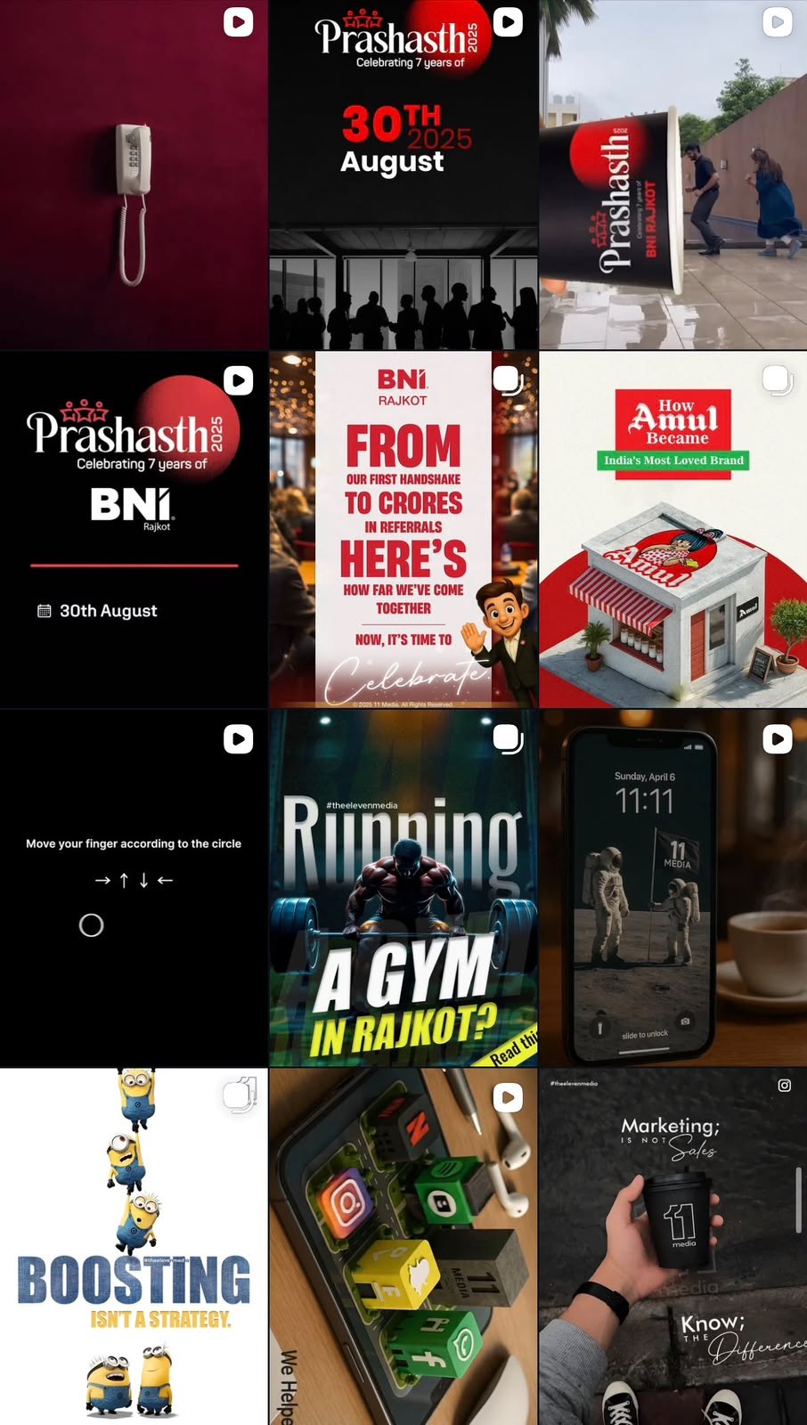 Feed: BNI, Prashadhi, Amul, gym and F&B clients.
