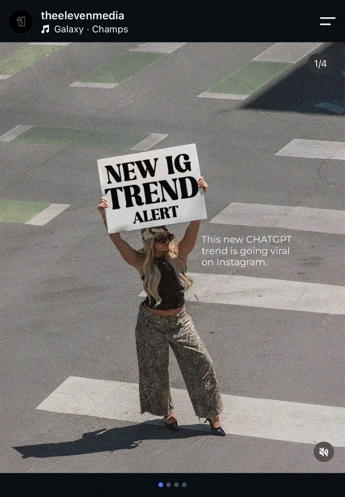 Trend-alert reel, street-sign format.