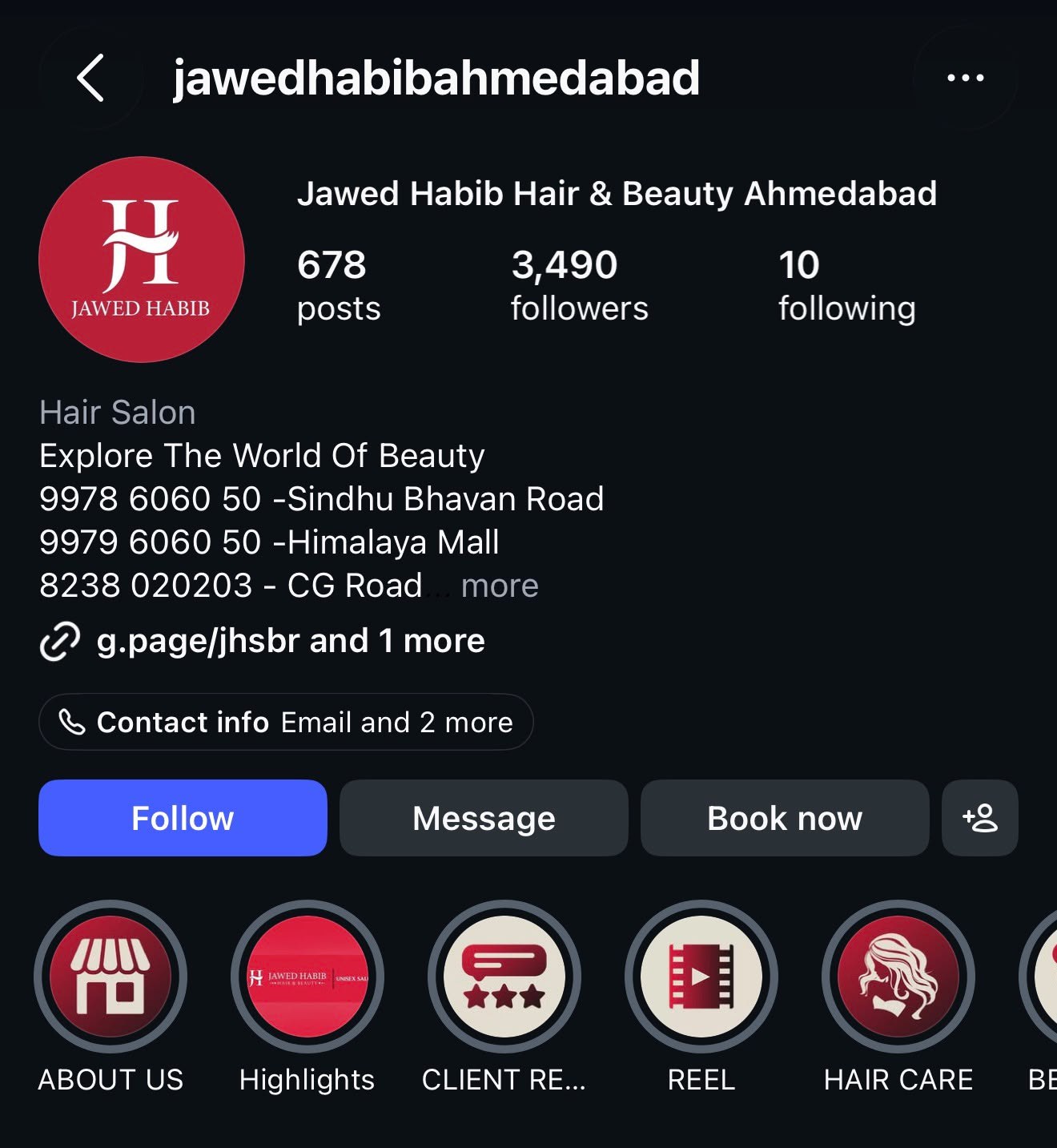 The account: 678 posts, 3,490 followers.